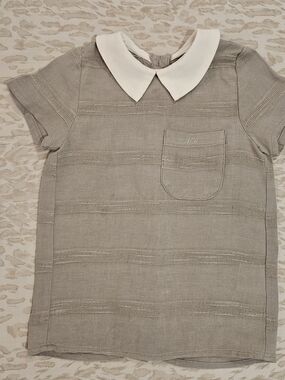 LE BOURDON Sage Green Shirt With Peter Pan Collar